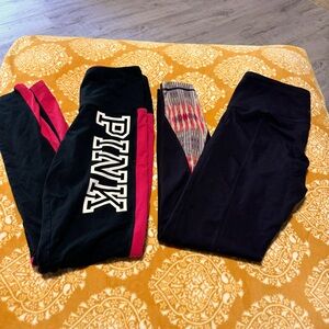 LEGGINGS Bundle of 1 PINK and 1 prAna S leggings key pocket yoga gym exercise